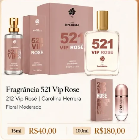 Fragrância 521 Vip Rose